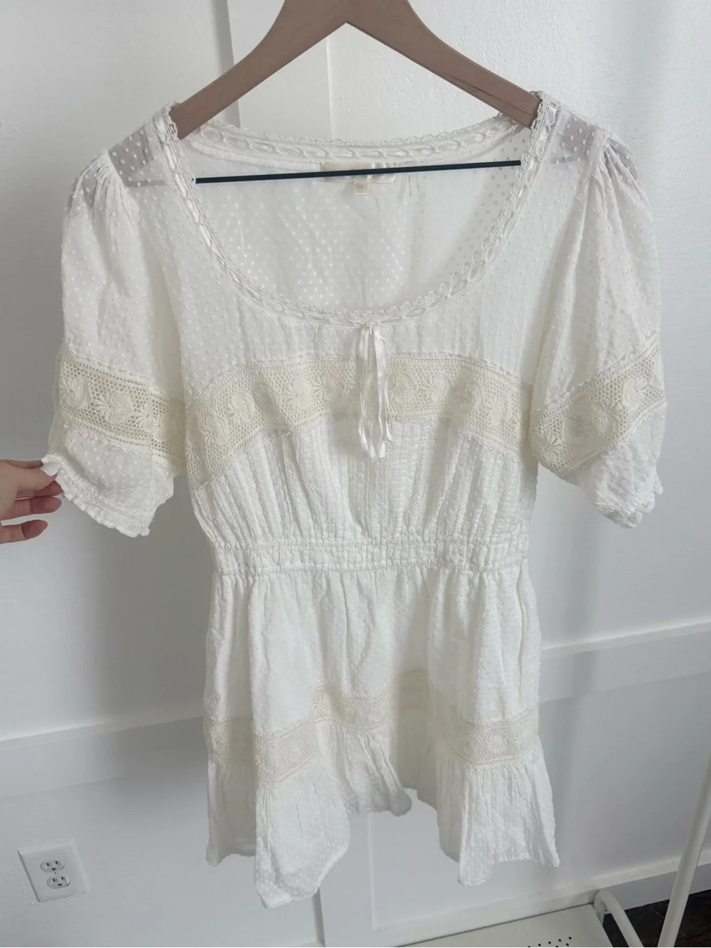 Love Shack Fancy Britta Mini Dress White